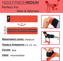 Load image into Gallery viewer, Mzus Fitness Resistance Band - Medium (Red)