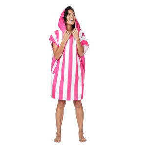 Adult Poncho - Quick Dry Hooded Towel - Phi Phi Pink
