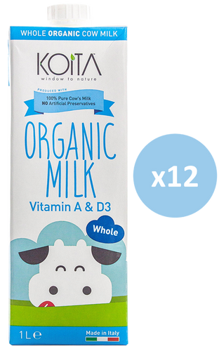 Koita Organic Whole Fat Milk Pack of 12L