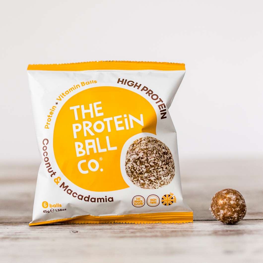 Coconut & Macadamia Whey Protein Balls 45g - 6Balls